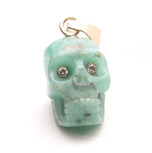 Colombian carved emerald - colombian, skull